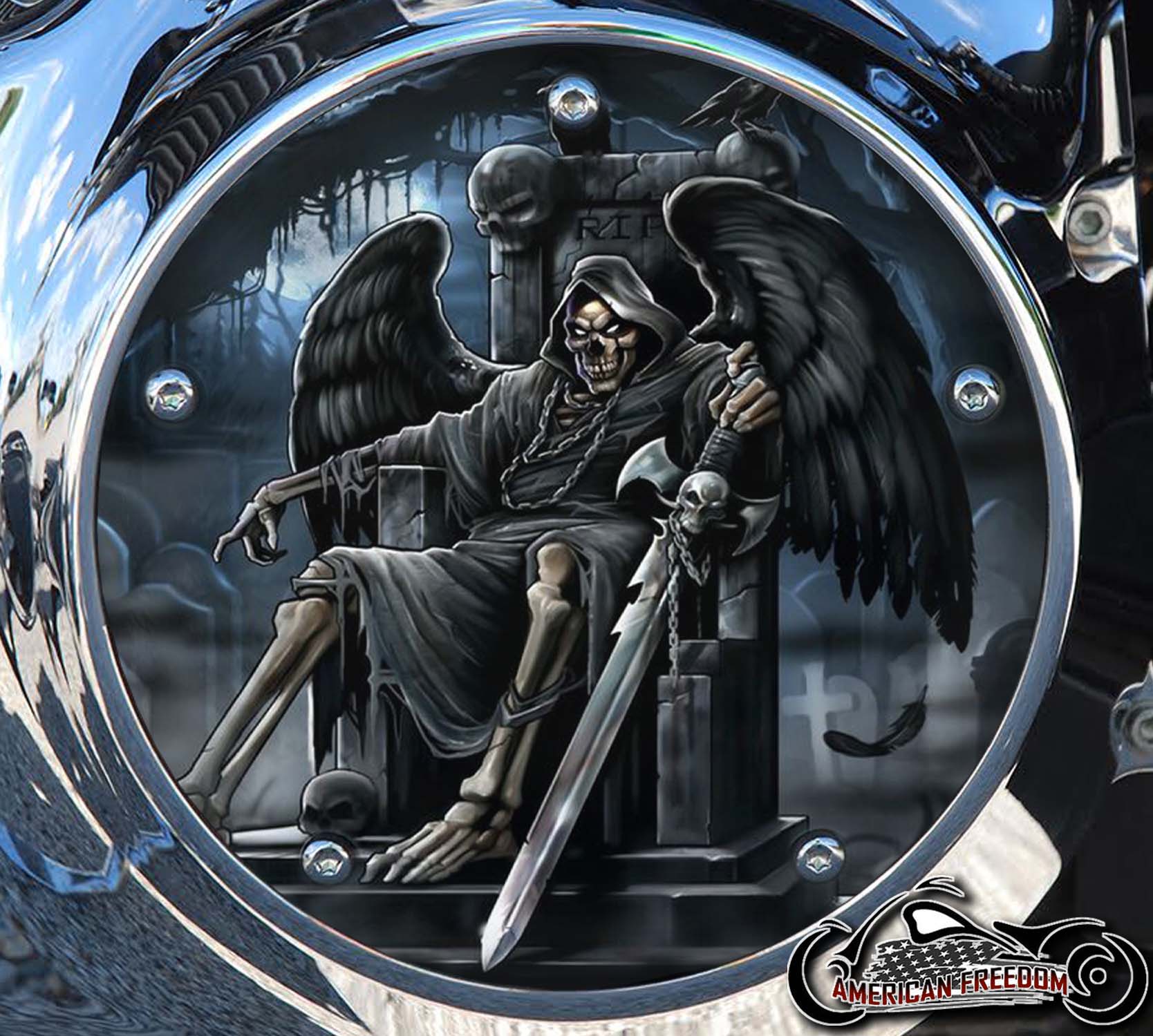 Custom Derby Cover - Reaper On Throne
